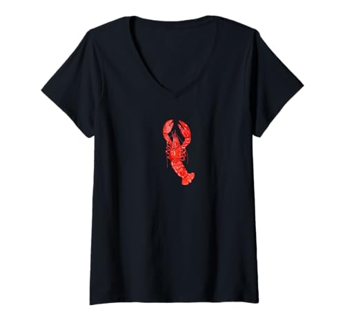 Damen Ästhetisches Design mit rosafarbenen Streifen im Stil von Summer Lobster Coastal Vibes T-Shirt mit V-Ausschnitt Damen Ästhetisches Design mit rosafarbenen Streifen im Stil von Summer Lobster Coastal Vibes T-Shirt mit V-Ausschnitt von sean jaxx's design