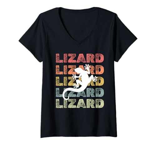 Damen Lustiges Eidechse Meme Weirdcore Tier Retro Vintage Niedlich Sommer T-Shirt mit V-Ausschnitt Damen Lustiges Eidechse Meme Weirdcore Tier Retro Vintage Niedlich Sommer T-Shirt mit V-Ausschnitt von sean jaxx's design
