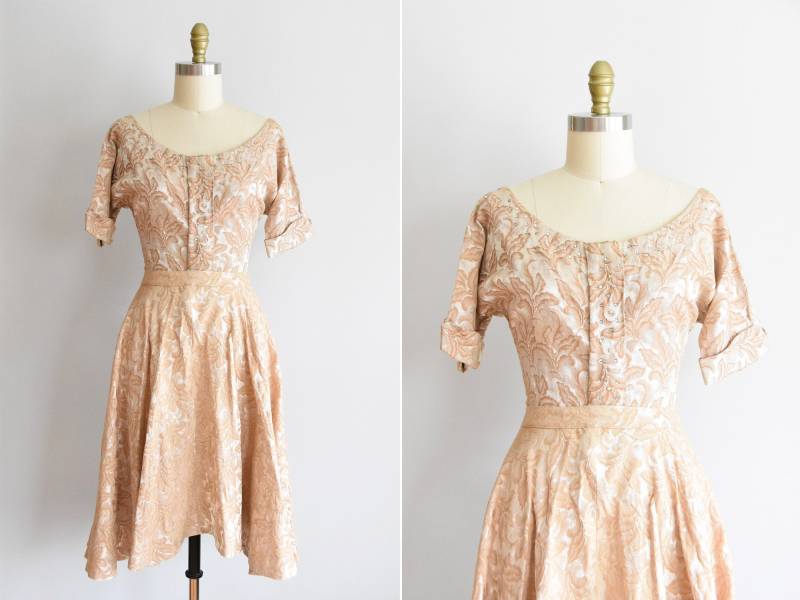 1950S Laub & Blumen 2Er Set von seaofvintage