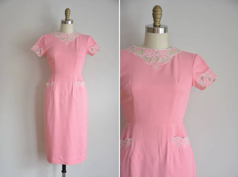 50Er Jahre Blushing Glow Kleid/Vintage Wiggle Deutschland von seaofvintage