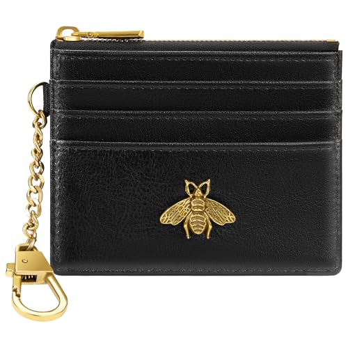 SEAVILIA Kartenhalter, Schlüsselanhänger, Geldbörse für Damen, mit Ausweisfenster, RFID-Münzgeldbörse, Bienengeschenke, schlank, minimalistisch, kleine Geldbörse, Schwarz, Minimalistisch SEAVILIA Kartenhalter, Schlüsselanhänger, Geldbörse für Damen, mit Ausweisfenster, RFID-Münzgeldbörse, Bienengeschenke, schlank, minimalistisch, kleine Geldbörse, Schwarz, Minimalistisch von Seavilia