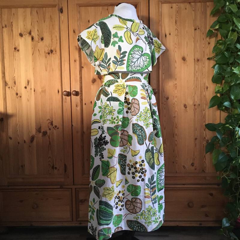 Skirt With Top | S-M | 36-40 Cotton Linen Spring Summer Upcycled 100% Handmade Gift von secondstorry
