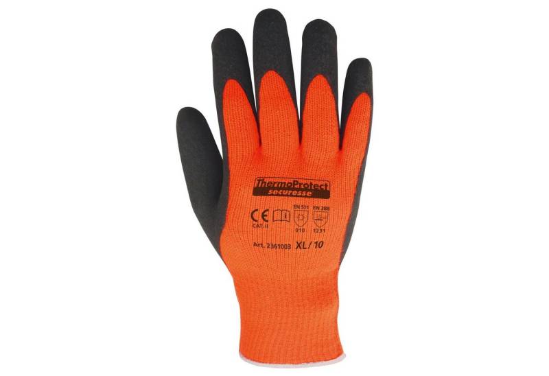 HELE Winter-Arbeitshandschuhe securesse Winterhandschuh ThermoProtect orange (1-St) EN 511:2006 von HELE