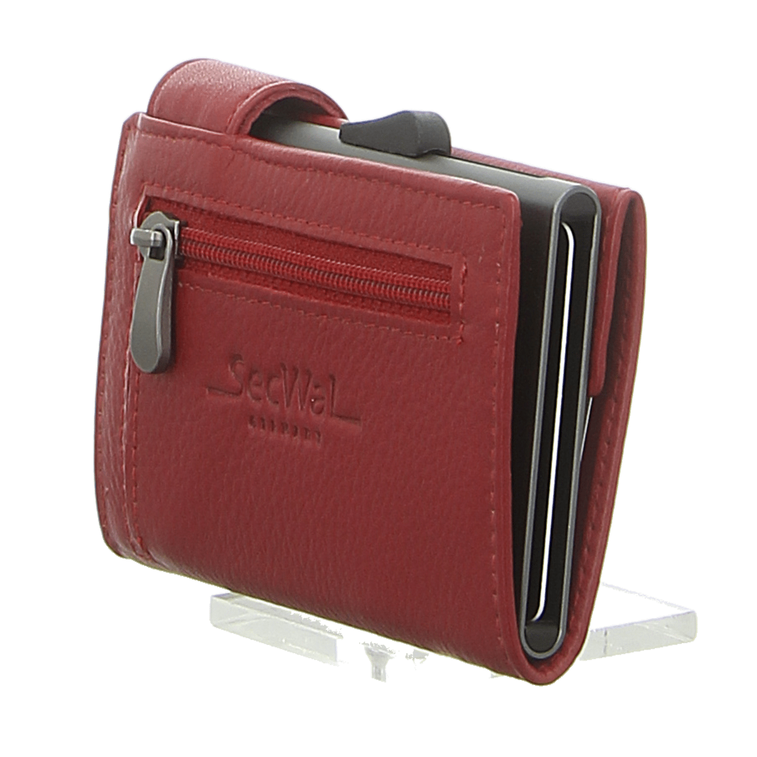 secwal - Kartenetui mit Geldbeutel Rv SecWal rot Leder rot von secwal