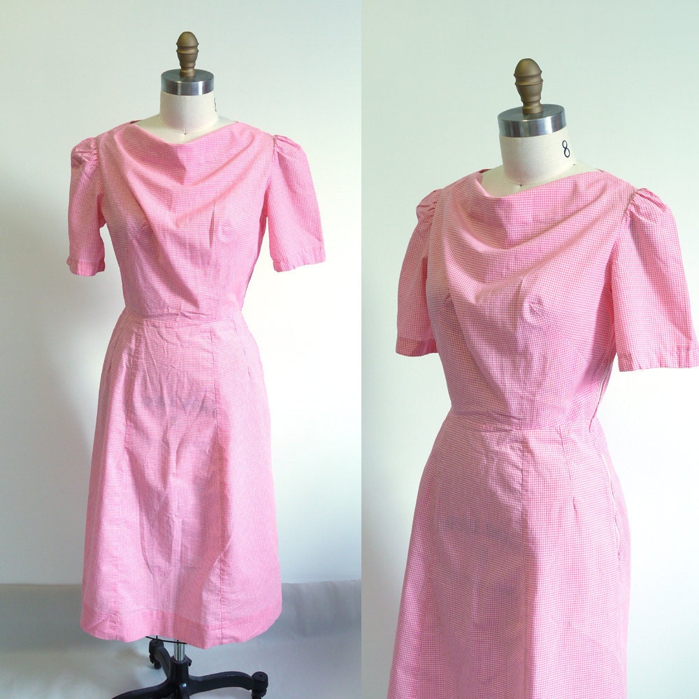 Vintage Kleid Aus Kariertem Baumwollstoff, Größe M Vintage Kleid Aus Kariertem Baumwollstoff, Größe M von seesong
