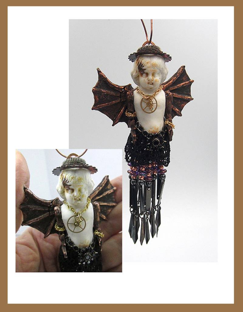 Dunkle Engel, Steampunk-Anhänger/Ornament Assemblage-Puppe von seespotrun5