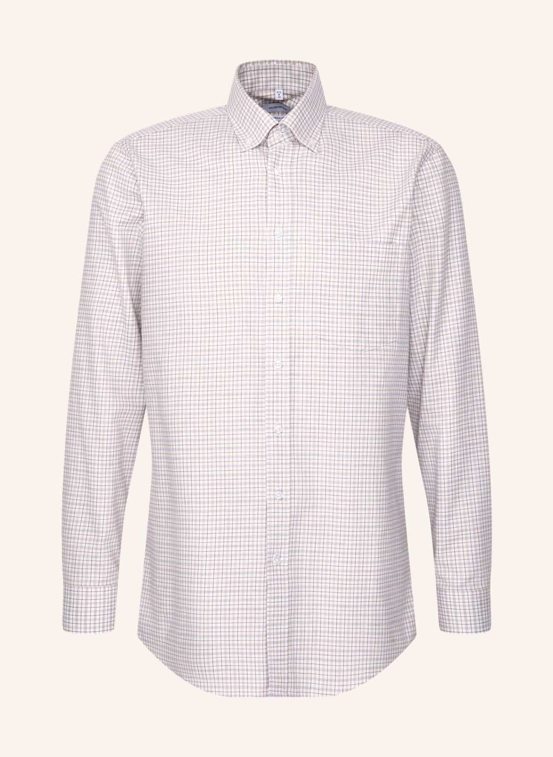 Seidensticker Flanellhemd Regular Fit beige von seidensticker