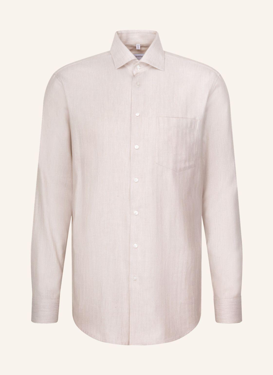 Seidensticker Flanellhemd Regular Fit beige von seidensticker