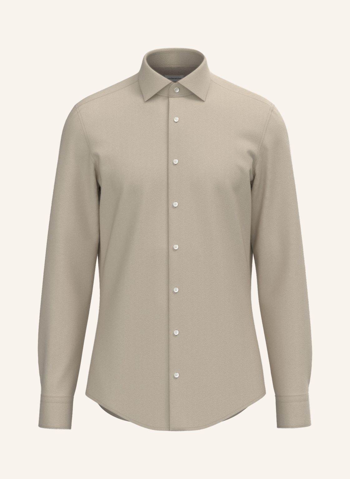 Seidensticker Flanellhemd Shaped Fit beige von seidensticker