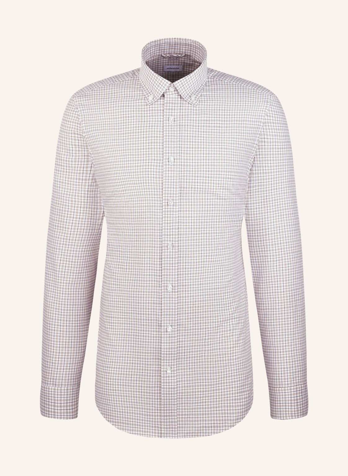 Seidensticker Flanellhemd Slim Fit beige von seidensticker