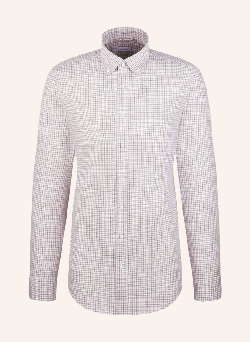 Seidensticker Flanellhemd Slim Fit beige von seidensticker