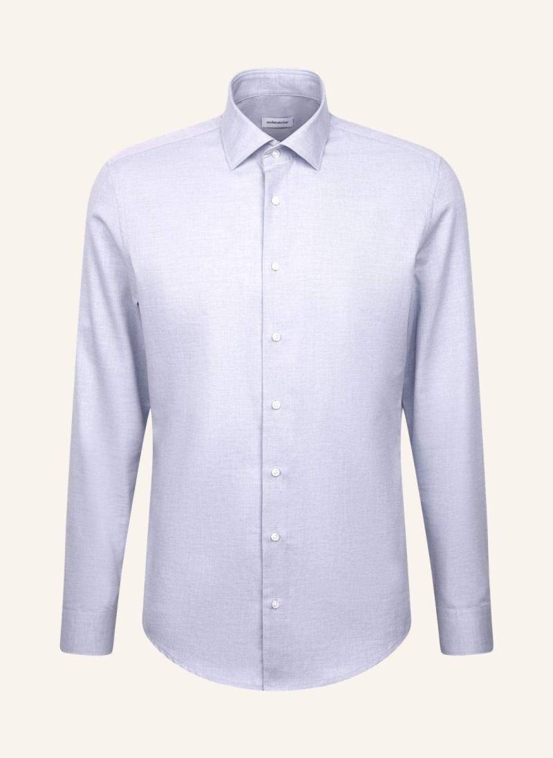 Seidensticker Flanellhemd Slim Fit blau von seidensticker