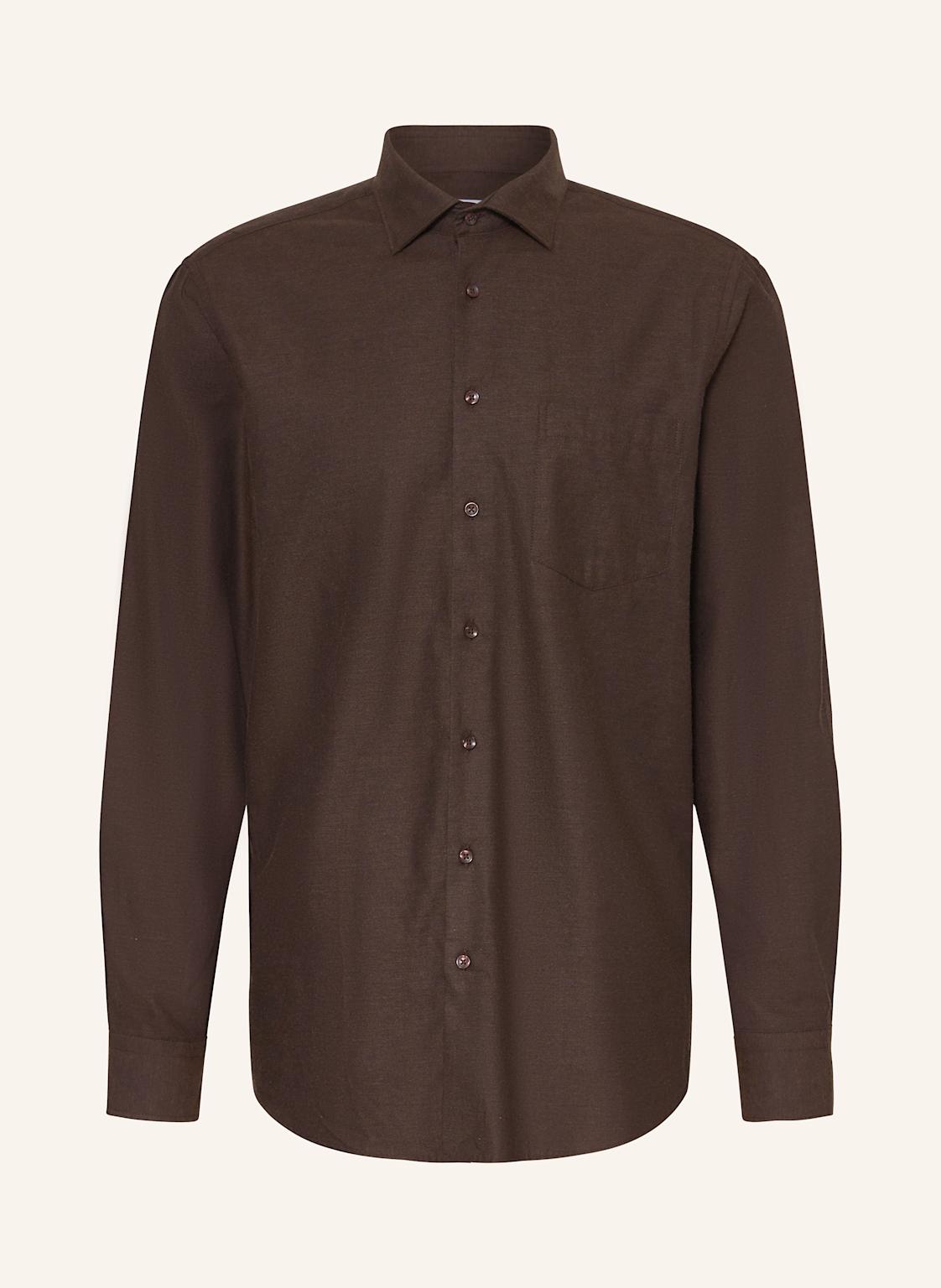 Seidensticker Hemd Regular Fit braun von seidensticker