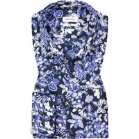 Seidensticker Herren Hemd blau geblümt Slim Fit von seidensticker