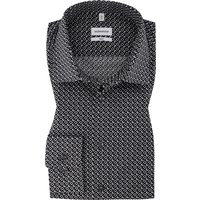 Seidensticker Herren Hemd schwarz gemustert Slim Fit von seidensticker