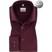 Seidensticker Herren Hemd rot Jersey meliert Slim Fit von seidensticker