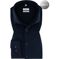 Seidensticker Herren Hemd blau Jersey von seidensticker