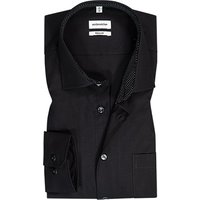 Seidensticker Herren Hemd schwarz Baumwolle von seidensticker
