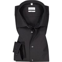 Seidensticker Herren Hemd schwarz Baumwolle von seidensticker