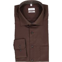 Seidensticker Herren Hemd braun Baumwolle von seidensticker