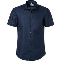 Seidensticker Herren Kurzarmhemd blau Baumwolle von seidensticker