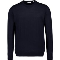 Seidensticker Herren Pullover blau Wolle unifarben von seidensticker