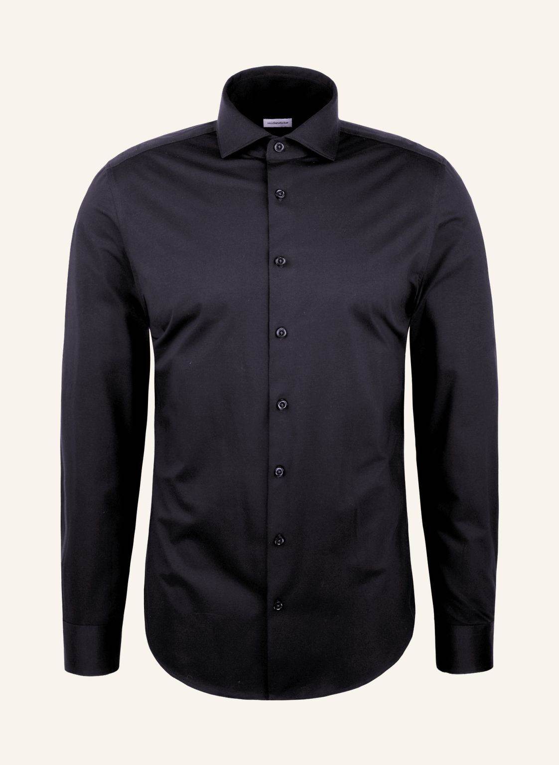 Seidensticker Jerseyhemd Slim Fit schwarz von seidensticker