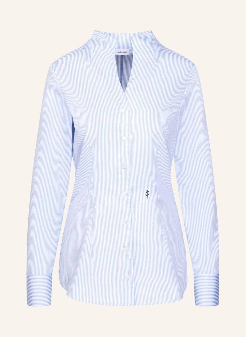 Seidensticker Kelchkragenbluse blau von seidensticker