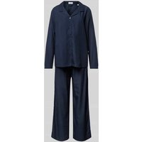 Seidensticker Pyjama mit Knopfleiste in Dunkelblau, Größe XL von seidensticker