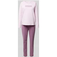 Seidensticker Pyjama mit Statement-Print in Mauve, Größe S von seidensticker