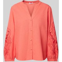 Seidensticker Regular Fit Bluse aus Baumwoll-Leinen-Mix in Koralle, Größe 34 von seidensticker
