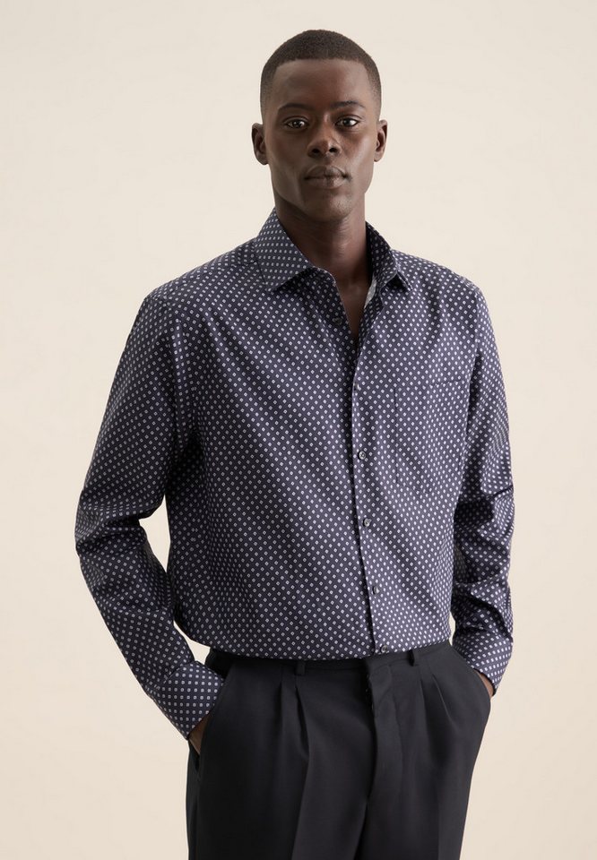 seidensticker Businesshemd Comfort Comfort Langarm Kentkragen Druck von seidensticker