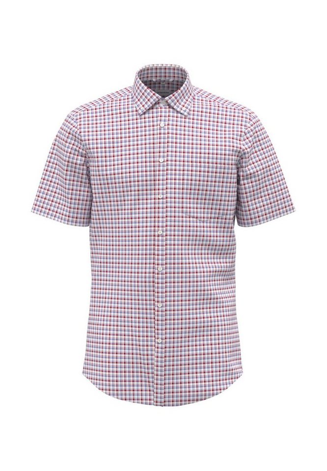 seidensticker Businesshemd Regular Regular 1/2 Button-Down-Kragen Karo von seidensticker