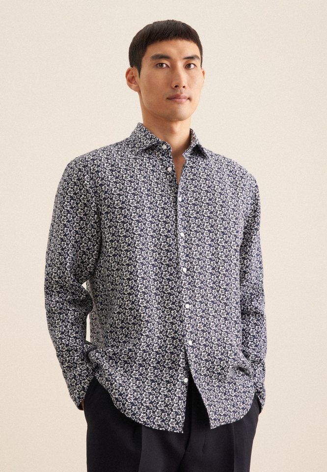 seidensticker Businesshemd Regular Regular 1/1 Kentkragen Floral von seidensticker