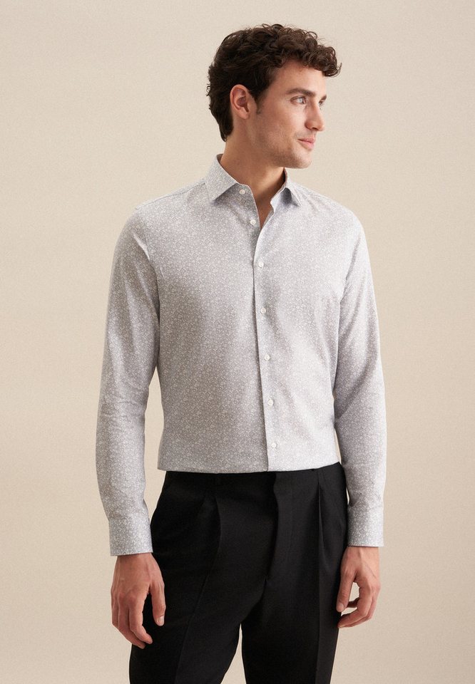 seidensticker Businesshemd Shaped Shaped 1/1 Kentkragen Druck von seidensticker
