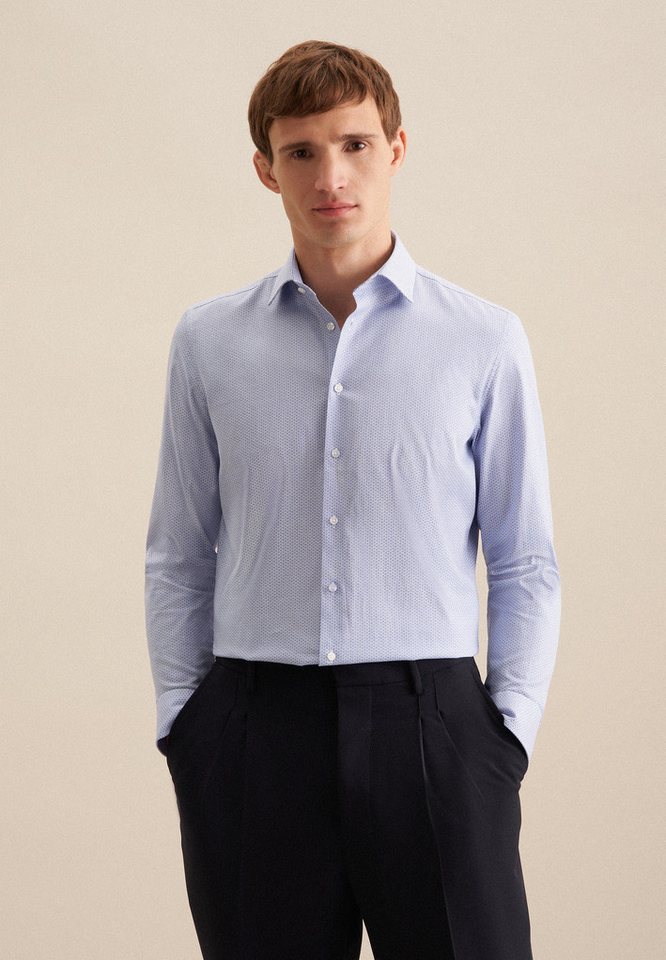 seidensticker Businesshemd Shaped Shaped 1/1 Kentkragen Druck von seidensticker