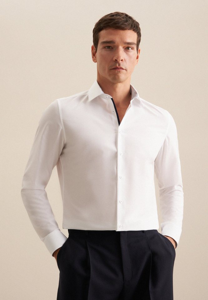 seidensticker Businesshemd Schwarze Rose Slim 1/1 Kentkragen Uni von seidensticker