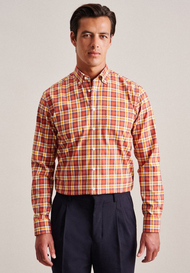 seidensticker Flanellhemd Regular Regular Langarm Button-Down-Kragen Karo seidensticker Flanellhemd Regular Regular Langarm Button-Down-Kragen Karo von seidensticker