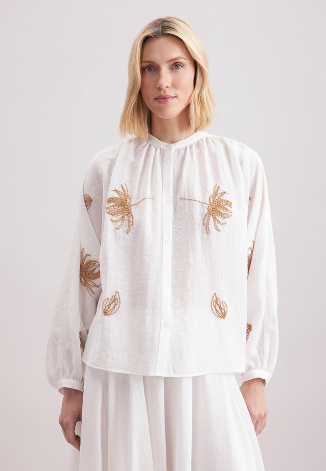 seidensticker Klassische Bluse Schwarze Rose 1/1 Rundhals Stickerei von seidensticker