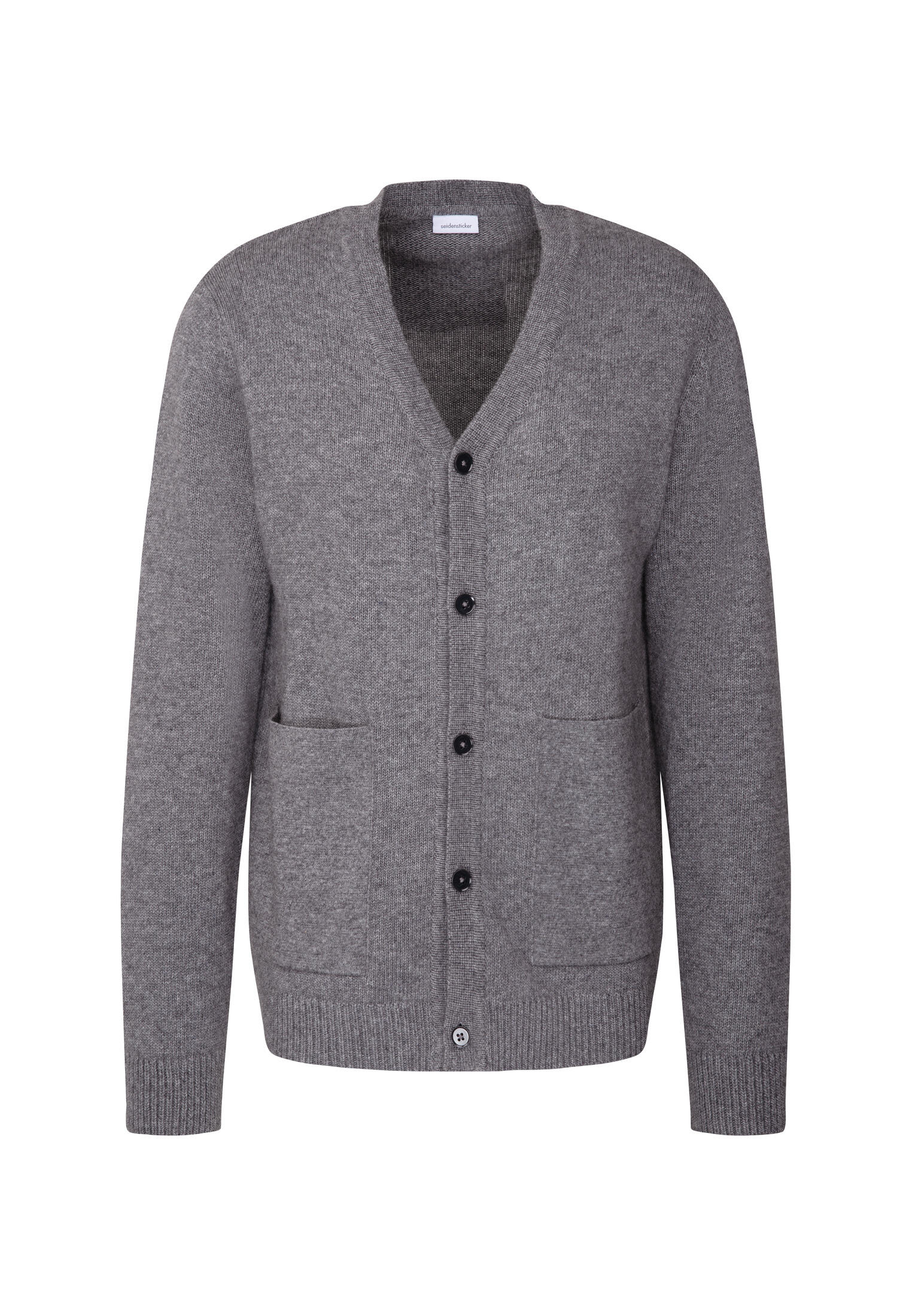 seidensticker - LAMBSWOOL CARDIGAN mid grey melange - Gr. - XXL von seidensticker