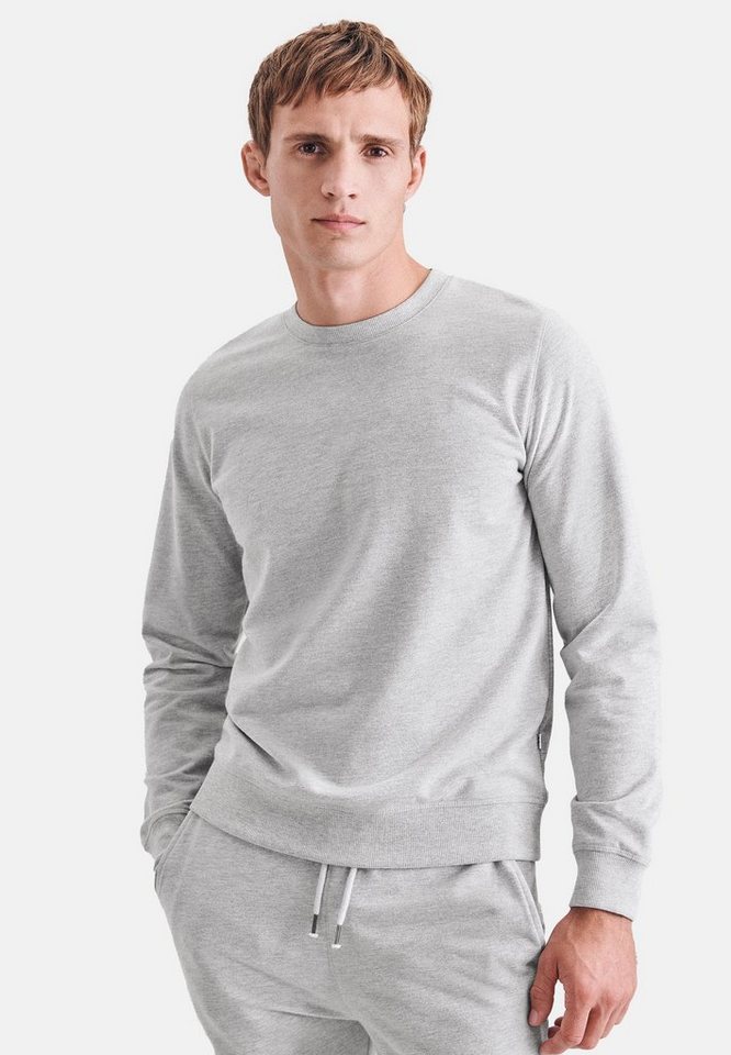 seidensticker Pyjamaoberteil Herren (1-tlg) Sweatshirt - Baumwolle - Sweater aus Heavy Jersey, Weiche Bündchen von seidensticker