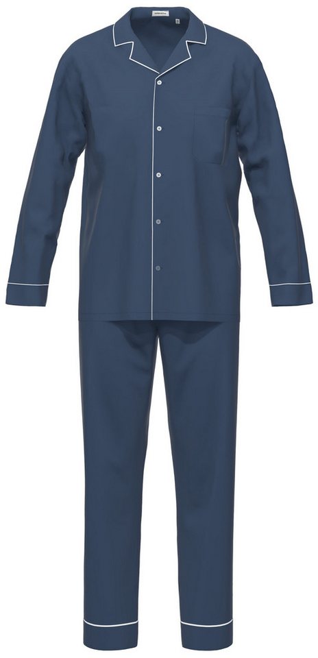 seidensticker Schlafanzug Herren Pyjama geknöpft lang (2 tlg) Baumwolle von seidensticker