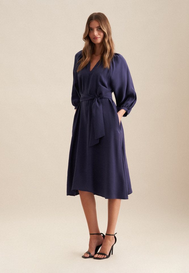 seidensticker Sommerkleid Schwarze Rose 3/4-Arm Rundhals Uni von seidensticker