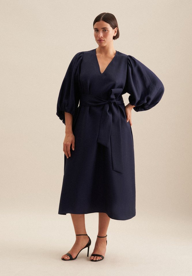 seidensticker Sommerkleid Schwarze Rose 3/4-Arm V-Neck Uni von seidensticker