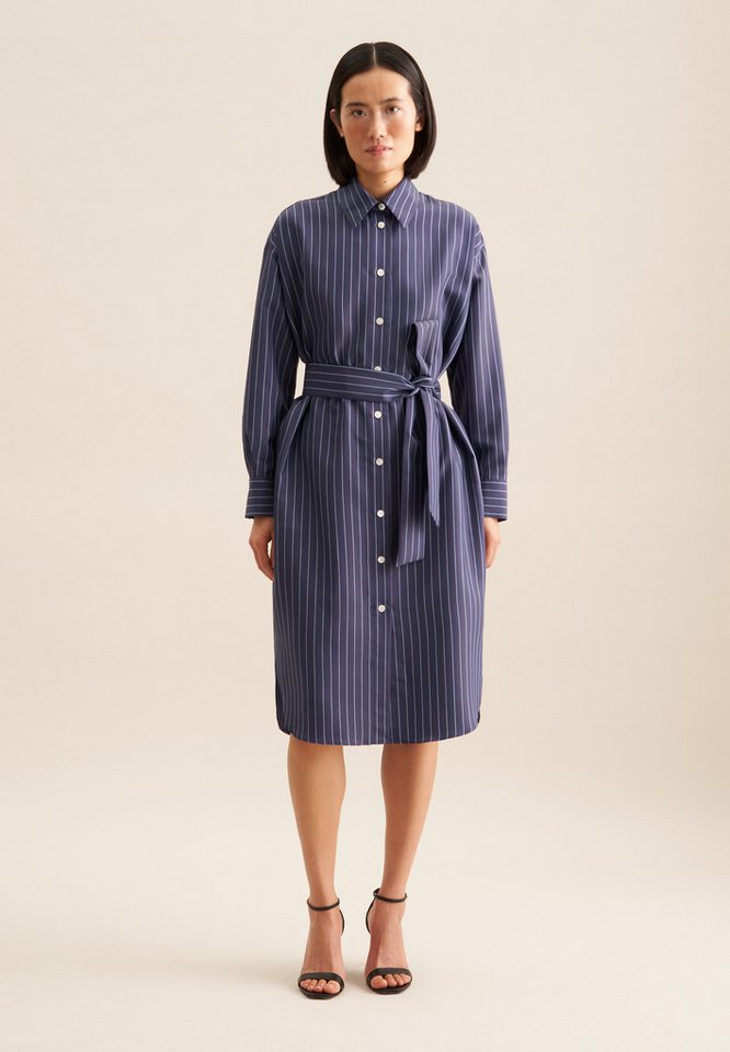 seidensticker Sommerkleid Schwarze Rose Langarm Kragen Streifen von seidensticker