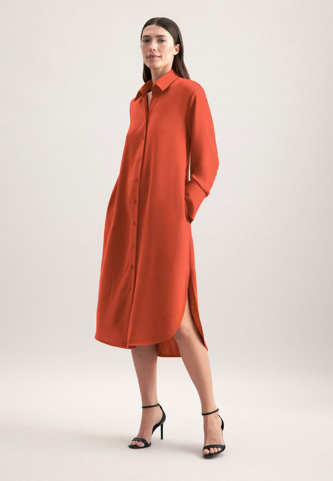 seidensticker Sommerkleid Schwarze Rose Langarm Kragen Uni von seidensticker