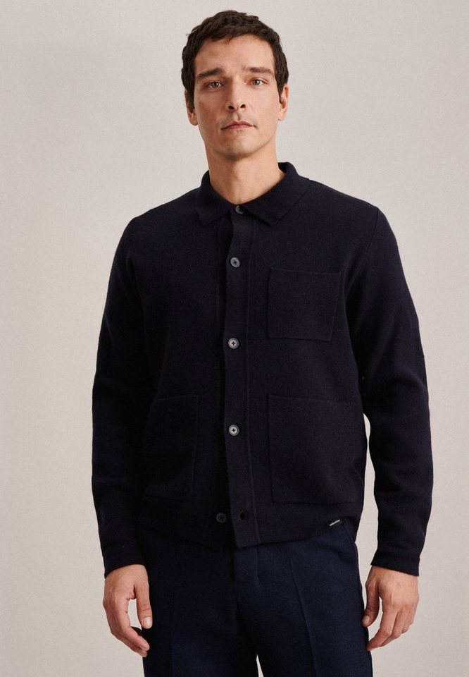 seidensticker Strickjacke Regular Langarm Kragen Uni von seidensticker