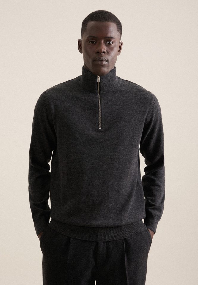 seidensticker Strickpullover Schwarze Rose Quarter Zip Uni seidensticker Strickpullover Schwarze Rose Quarter Zip Uni von seidensticker