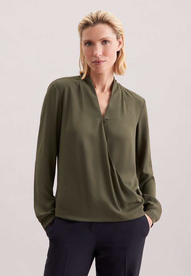 seidensticker Wickelbluse Schwarze Rose 1/1 V-Neck Uni von seidensticker