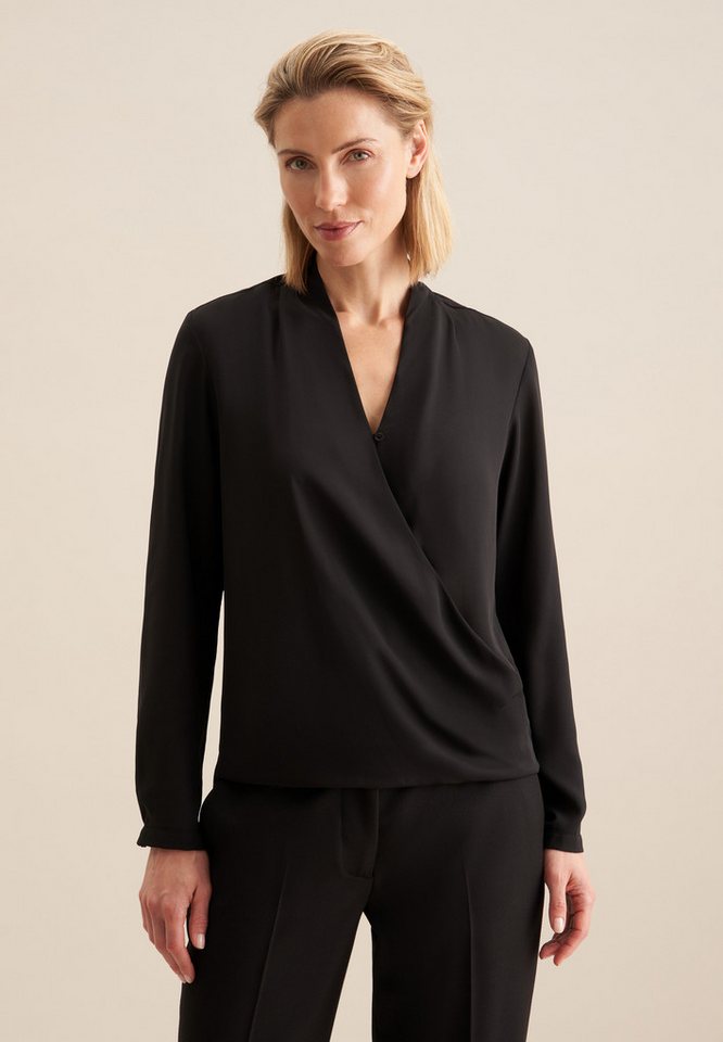 seidensticker Wickelbluse Schwarze Rose 1/1 V-Neck Uni von seidensticker